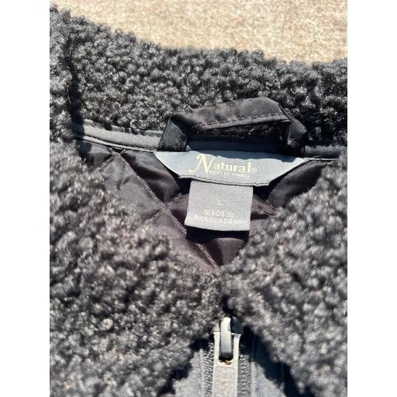 Vintage Natural Reflections Dark Gray Sherpa Full Zip Quilted Jacket Size Large - Picture 4 of 6